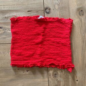 Red Ribbed Tube Top